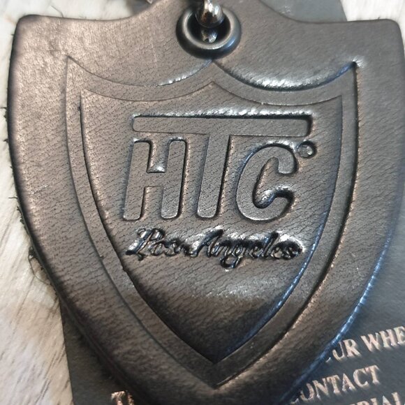 Italian HTC L.A Leather Handbag Paisley Red Black Small Casual Formal Purse Gift - Picture 6 of 10